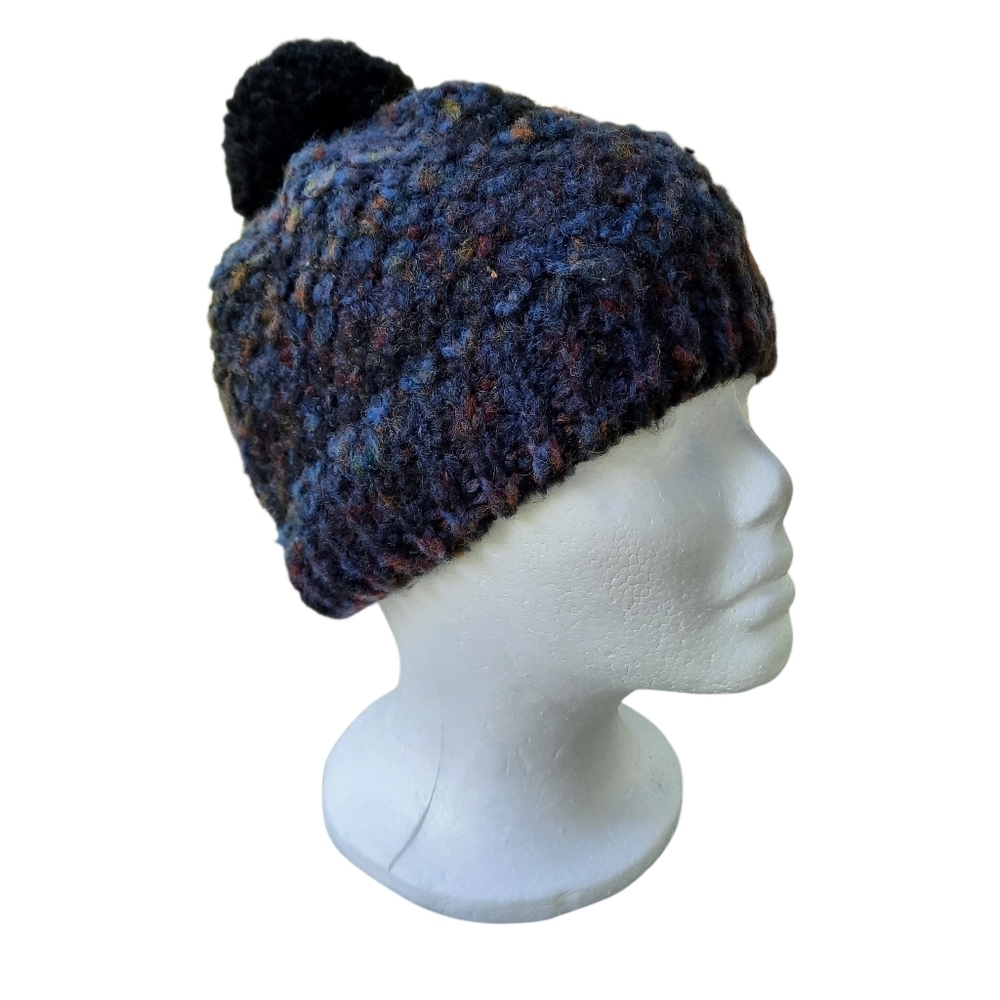 Dillard's Made In Italy Wool Blend Chunky Knit Multi-color Winter Beanie Hat OS